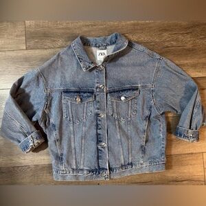Zara Oversized Trucker Denim Jacket